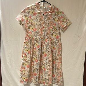 Bonton Floral Button-Front Dress in Pink, Yellow, Green bonpoint